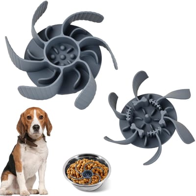Dailygoods - 2 stuks Slow Feeder Hondenbak, Slow Eating Bowl Insert Siliconen Slow Feeder Snijbare Slow Feeder Insert voor Honden en Katten Kleine en Grote Hondenkom