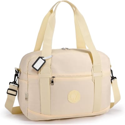 Reistas 40x30x20cm voor Wizzair en Transavia | Vouwbare Waterdichte Sporttas | Handbagage voor Weekendtrips en Ziekenhuisbezoek | Beige 25L