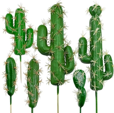 Set van 6 Kunstmatige Succulenten en Cactussen voor Thuis en Tuin Decoratie, Ideaal voor DIY Projecten en Interieurstyling