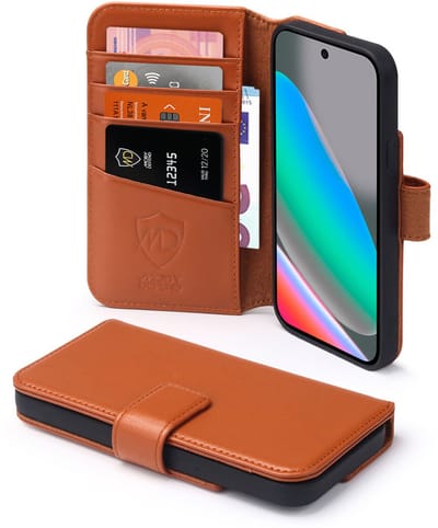 MobyDefend Hoesje - Geschikt voor Google Pixel 10 / Google Pixel 10 Pro - Luxe Leren Wallet Bookcase - Bruin