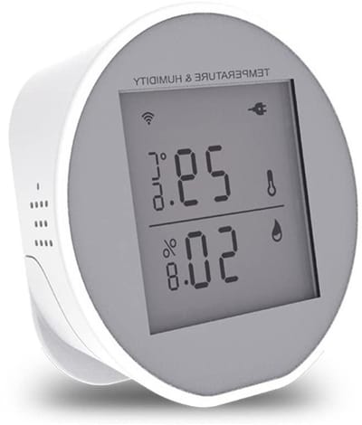 Temperatuur Vochtigheidssensor - Hygrometer Slimme Sensor - Binnenklimaat Monitoren - App Meldingen Alarm - 8 x 8 x 5 cm