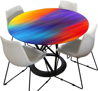 Ronde Tafelhoes - Waterdichtehoes Tafel - Buitenfeest Decoratie - Elastische Rand - Diameter 120cm - Regenboog Gradient