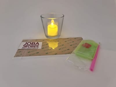Diamond Painting - JobaStores - Theelicht houder met led kaarsje (Glas - Rond)