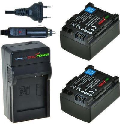 2 x BP-808 accu's voor Canon - inclusief oplader en autolader - Origineel ChiliPower