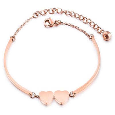 Cilla Jewels Dames Armband Dubbele Hartjes Rose