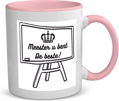 Akyol - meester u bent de beste koffiemok - theemok - roze - Meester - meester - leraar - 350 ML inhoud