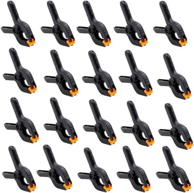 Mini-klemmen 20 stuks - Zwarte Nylon Veerklemmen - Krachtige Lenteklemmen - Kleine Spanklemmen - Duurzame Pads - Versterkte Constructie