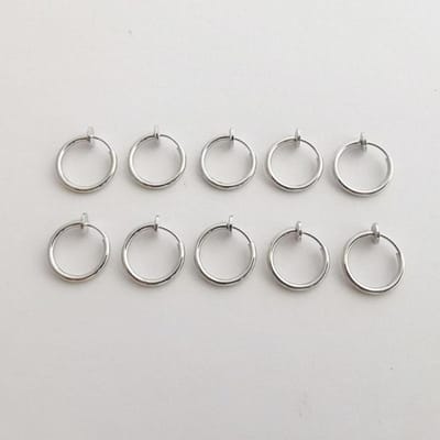 2 stuks/pak Roestvrij Staal Intrekbare Clip-on Oorbellen Niet Gepiercet Voor Vrouwen Meisjes Zonder Oorpiercing Oor Manchet Oorbellen Clips gray