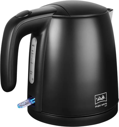 Waterkoker - Kleine ketel - Snel water koken - Ruimtebesparend design - 1 Liter - Zwart