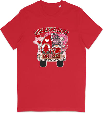 T Shirt Dames - Gnoom Liefde Hartjes - Rood - XS