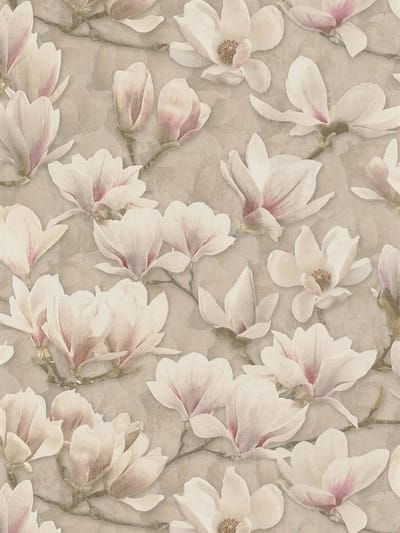 MAGNOLIA BEHANG | Bloemenrijk - bruin roze wit - A.S. Création PintWalls II