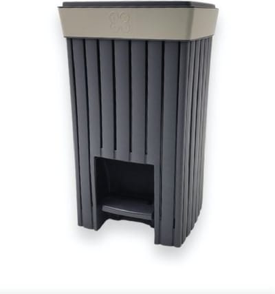 Pedaalemmer Doga 6 liter- antraciet - sanitair prullenbak - voetpedaal - gemaakt van 70% gerecycled materiaal