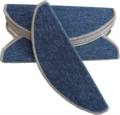 Halve Maantjes voor Trap - Blauw/Grijs - 15 Stuks - 56x17cm - Trapmatten - Trapmatten set