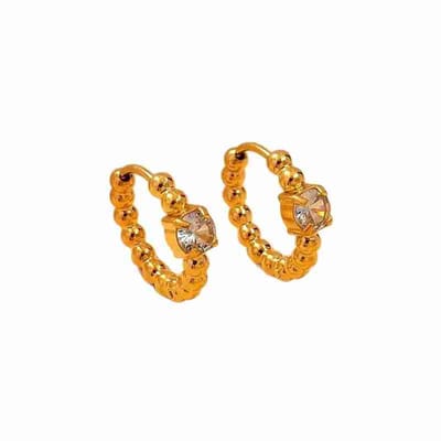 WeLoveSilver - Goudkleurige oorringen - Chirurgisch staal - Kristal