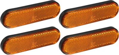 Set van 4 Universele Ovalen Reflectoren - Verhoog de Zichtbaarheid en Veiligheid van uw Motorfiets - Plastic Oranje voor Betere Wegveiligheid en Reflectie