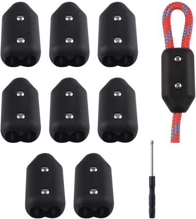 Dailygoods- Touwklem 8 Stuks - Herbruikbare Touwconnectorklem - Geschikt voor 9-10 mm Nylon Touw - Kunststof - Robuust - Eenvoudig te Installeren - Touwclip