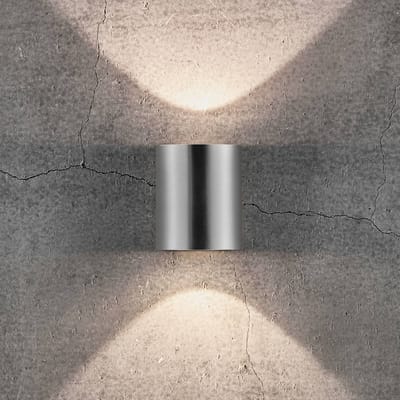 Nordlux LED buiten wandlamp Canto 2, roestvrij staal, 10 cm, omhoog/omlaag, IP44