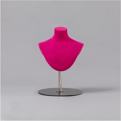 Sieraden Display Buste - Etalagepop Torso - Accessoires Tonen - Stevige Verzwaarde Basis - 52 cm Hoog - Roze