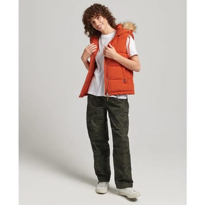 Superdry Vintage Everest Faux Fur Vest Oranje 2XS Vrouw