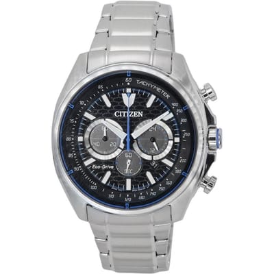 CITIZEN 100 meter waterdicht, zonne-kwarts, stalen band, herenhorloge, zwarte wijzerplaat CA4560-81E zwart