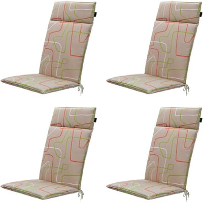 Madison - Tuinstoelkussen Hoge Rug Joah terra - Ca. 120x50 cm - Set van 4