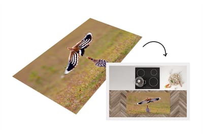 Keukenloper - Loper keuken - Twee hoppen bevinden zich in een groen landschap - 120x60 cm - Keukenloper vinyl