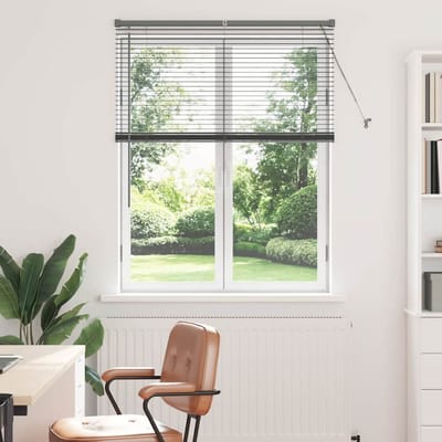 vidaXL - Venetiaanse - jaloezie - Donkergrijs - 130 - x - 100 - cm - 25 - mm - Aluminium