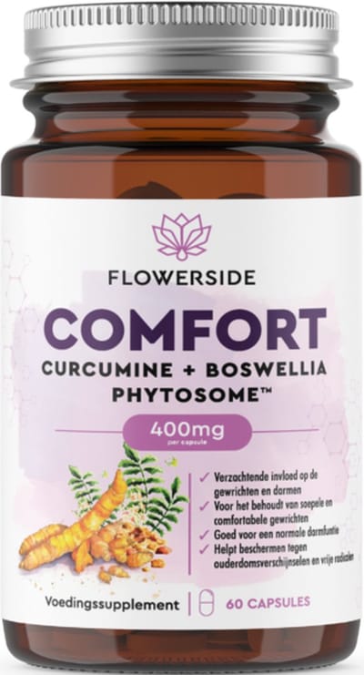 Flowerside Comfort - Curcumine Fytosomen - Boswellia Fytosomen - Full Spectrum - Curcumine Capsules - Boswellia Capsules - 100% Natuurlijk