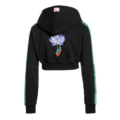 Puma x Sue Tsai Cropped Womens Hoodie Taped Logo Trui Zwart 578211 01