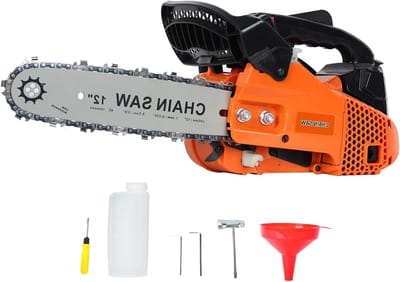 Benzine Kettingzaag - Handzaag Tuin - Snoeien en Hout Zagen - Lichtgewicht Eenhandsbediening - 30.5 cm Zaagcapaciteit - Zwart