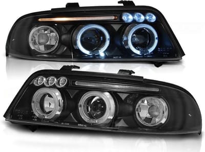 Koplampen dual halo rims AUDI A4 01 99-09 00 ANGEL EYES ZWART