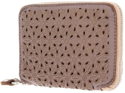 CATERINA LUCCHI Leren Portemonnee Modena Diva Zip Around Wallet Mauve Toni Beige