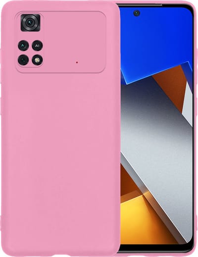 Hoesje - Geschikt voor Xiaomi Poco X4 Pro 5G - Sterk & Shockproof - Siliconen Case - Hoes Cover - Telefoonhoes - Lichtroze