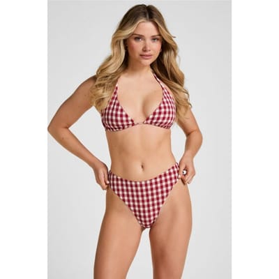 Hunkemöller Hoog Uitgesneden Bikinibroekje met Hoge Taille Amalfi Rood
