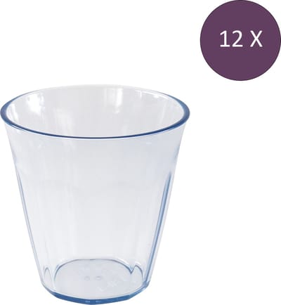 Koziol Bio-Circulair - Nora Beker 300 ml Transparant Blauw Set van 12 stuks - Bio Circulair Kunststof - Blauw