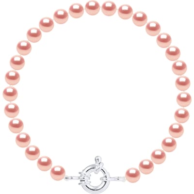 Rank armband Water Parels Sweet Round 6-7 mm natuurlijke Rose Luxury 925