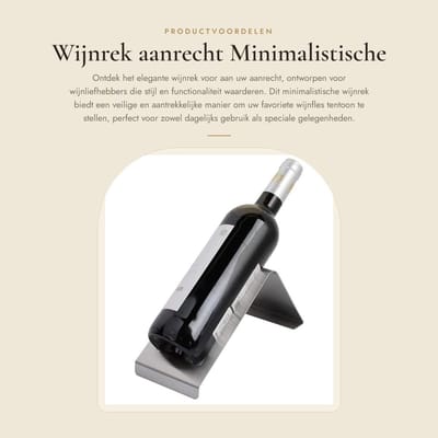 Dailygoods- Wijnrek Roestvrij staal - Wijnrek Muur - Wijnrek Minimalistisch - Wijnrek voor 1 Fles - Wijnfleshouder - Praktisch Ontwerp