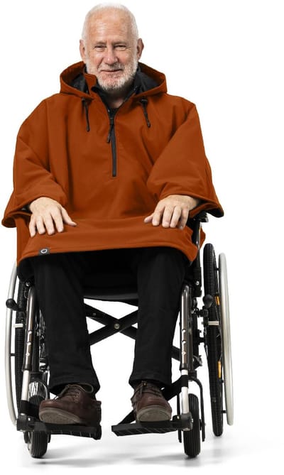 MOS - RolstoelCape - Rolstoel Cape Winter Neva - Regenponcho - Roest - Softshell - Waterafstotend - One Size