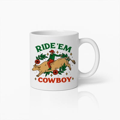 Ride ’Em Cowboy Mok 330ml – Western Rodeo Stijl Koffiebeker | Leuk Cadeau voor Cowboys, Ruiters & Countryliefhebbers