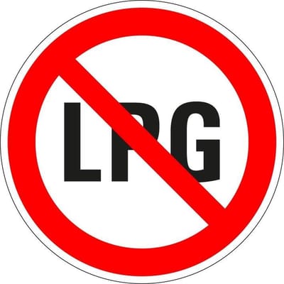 LPG verboden bord - kunststof 300 mm
