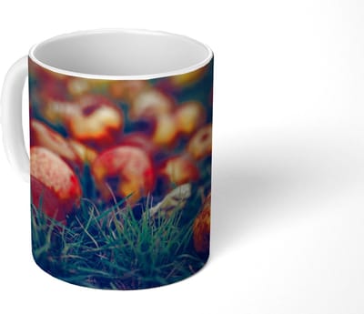 Mok - Koffiemok - Landelijke decoratie - Herfst - Appel - Fruit - Mokken - 350 ML - Beker - Koffiemokken - Theemok