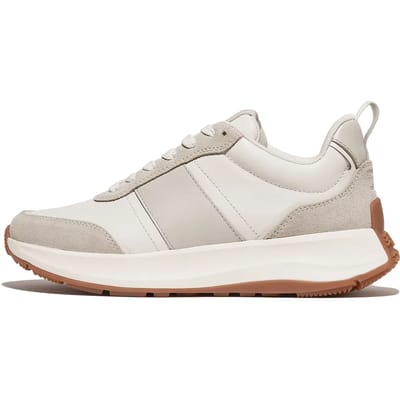 FitFlop FitFlop F-Mode Flow Sneaker - Leather & Suede Mix WIT - Maat 37