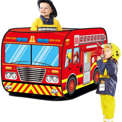 Spelhuis Speeltent Brandweerwagen Politiebus Opvouwbaar Pop-up Speelgoed Speelhuis Kinderen Speelgoed Tent IJsbrandbestrijding Miniatuur Huis