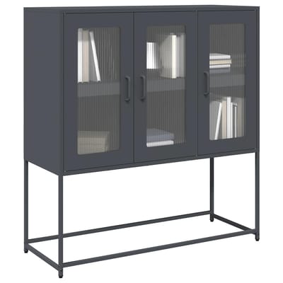 vidaXL - Dressoir - 100,5x39x107 - cm - koudgewalst - staal - antracietkleurig