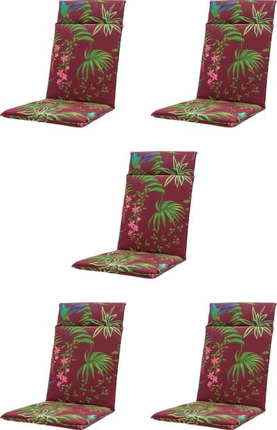Madison - Tuinkussen - Hoge Rug - 5 st - Celeste Red - 120x50cm - Rood