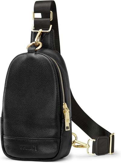 Stijlvolle leren schoudertas voor dames, kleine crossbody heuptas met RFID-bescherming, zwart, ideaal voor dagelijks gebruik en uitjes