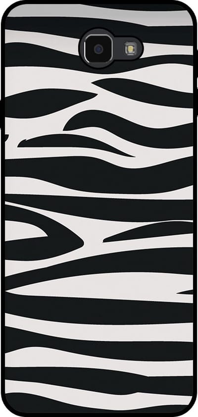 Smartphonica Telefoonhoesje Geschikt voor Samsung Galaxy J7 Prime met zebra opdruk - TPU backcover case zebra design - Zwart Wit geschikt voor Samsung Galaxy J7 Prime