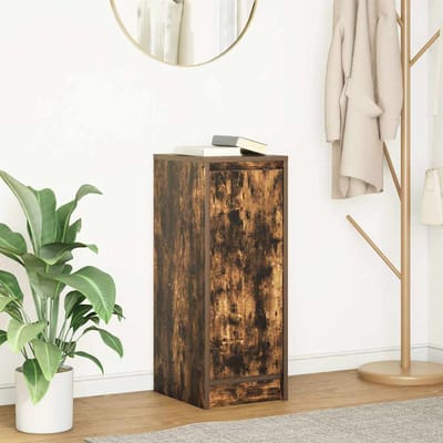 vidaXL - Dressoir - 29,5x34x76 - cm - bewerkt - hout - gerookt - eikenkleurig
