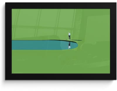 Poster in lijst - Fotolijst 30x20 cm - Posters - Persoon - Golf - Water - Blauw - Posterlijst zwart - Decoratie - Wanddecoratie woonkamer - Muurdecoratie slaapkamer - Kerstversiering - Kerstdecoratie voor binnen - Kerstmis