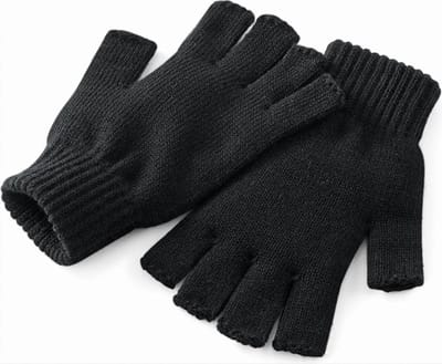 * Beechfield Unisex Winterhandschoenen (Omtrek Hand 17,0 cm tot 22 cm) Ultiem warme Regatta Vingerloze Gebreide Handschoen - S/M - Zwart *